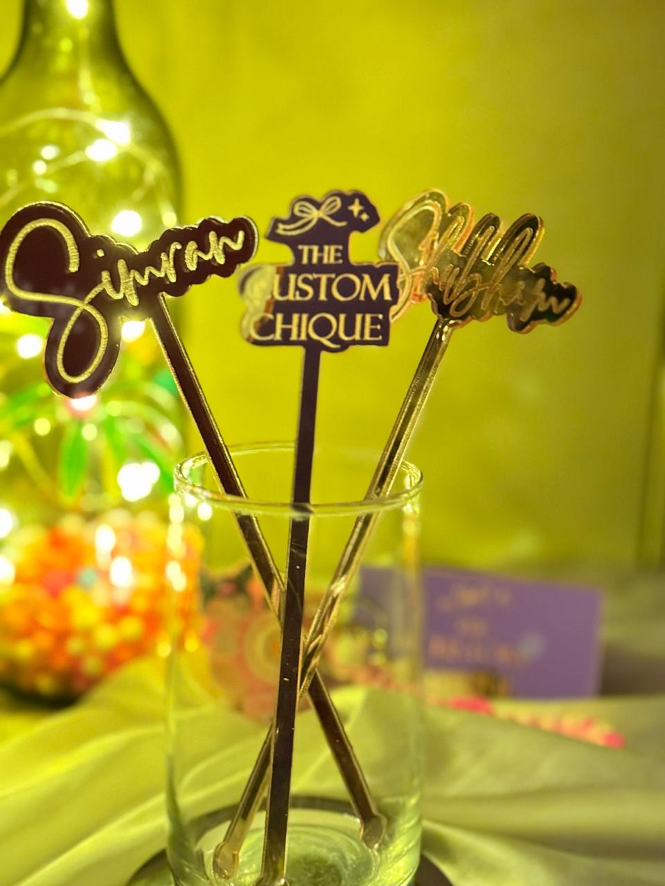 THE CUSTOM CHIQUE | CUSTOMISED ACRYLIC STIRRER (SET OF 4)