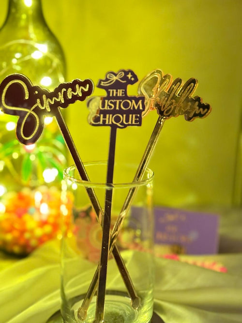 THE CUSTOM CHIQUE | CUSTOMISED ACRYLIC STIRRER (SET OF 4)