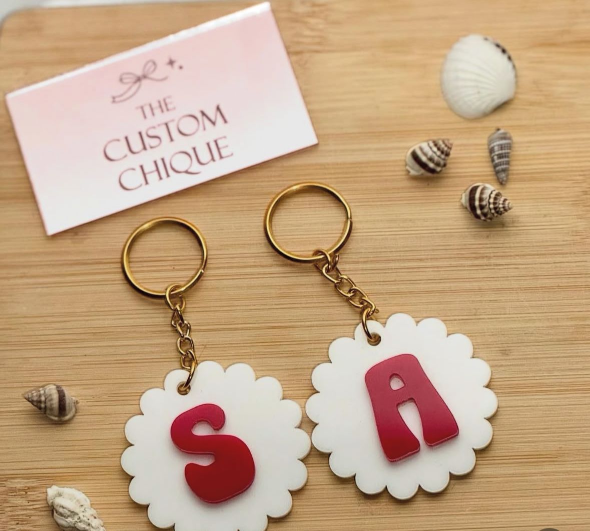 THE CUSTOM CHIQUE | Personalised Blossom Keychain (Pair)